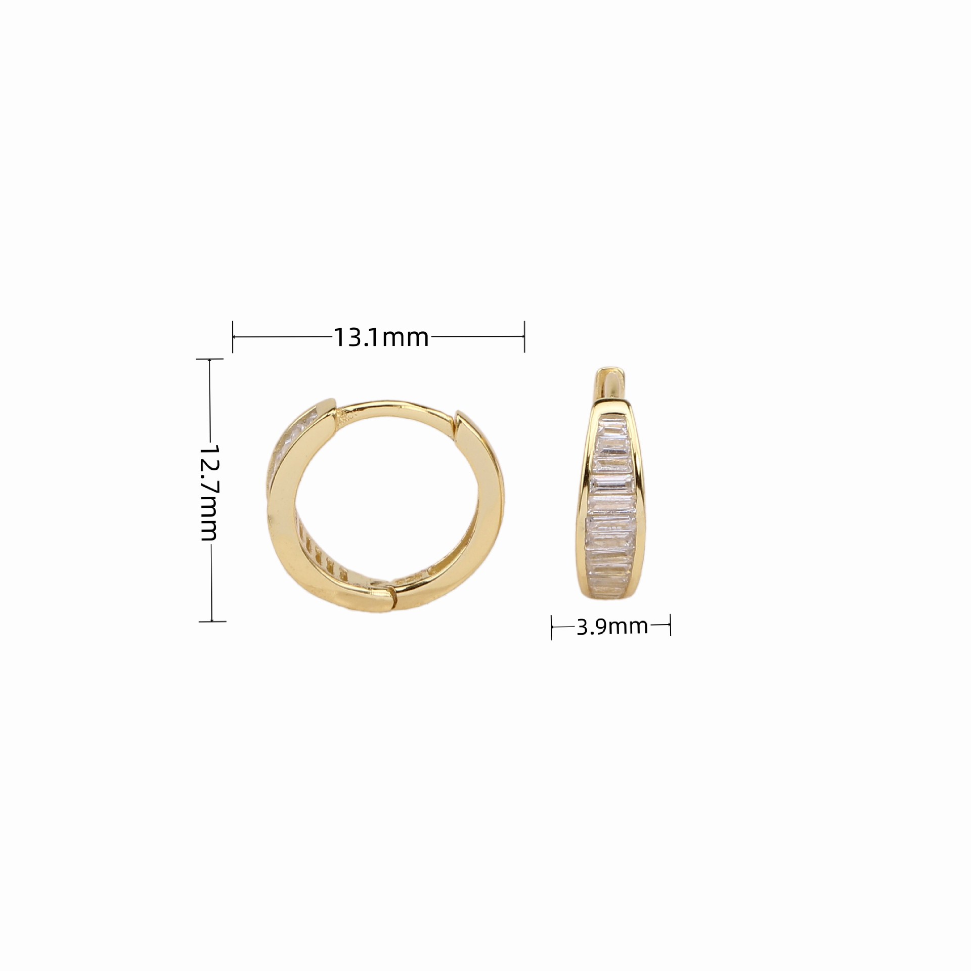 1 Pair Vintage Style Geometric Color Block Plating Inlay Sterling Silver Zircon White Gold Plated Gold Plated Hoop Earrings display picture 2