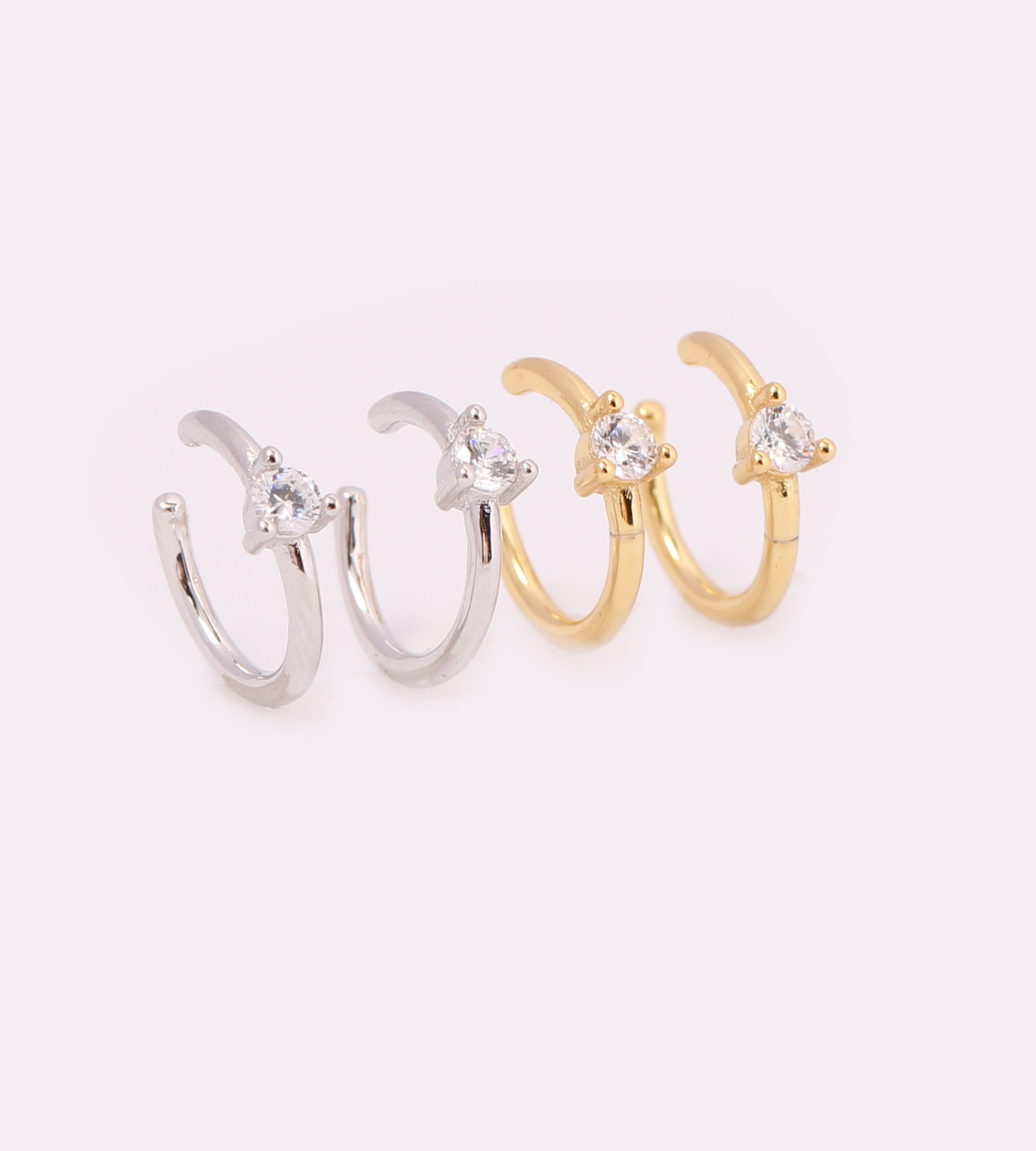 1 Pair Vintage Style U Shape Plating Inlay Sterling Silver Zircon White Gold Plated Gold Plated Hoop Earrings display picture 1