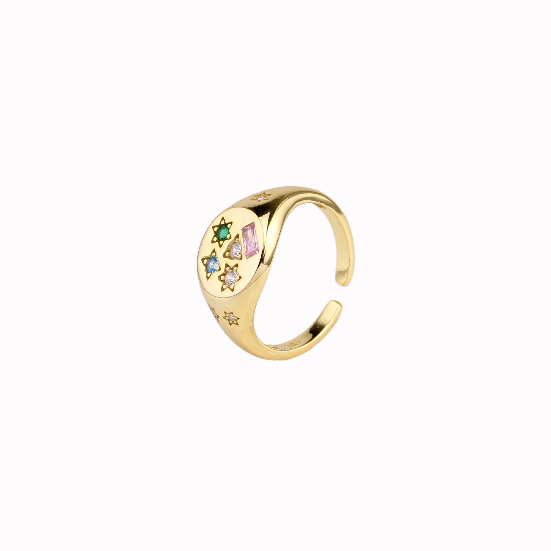 Sterling Silver Simple Style Classic Style Inlay Solid Color Zircon Rings display picture 1