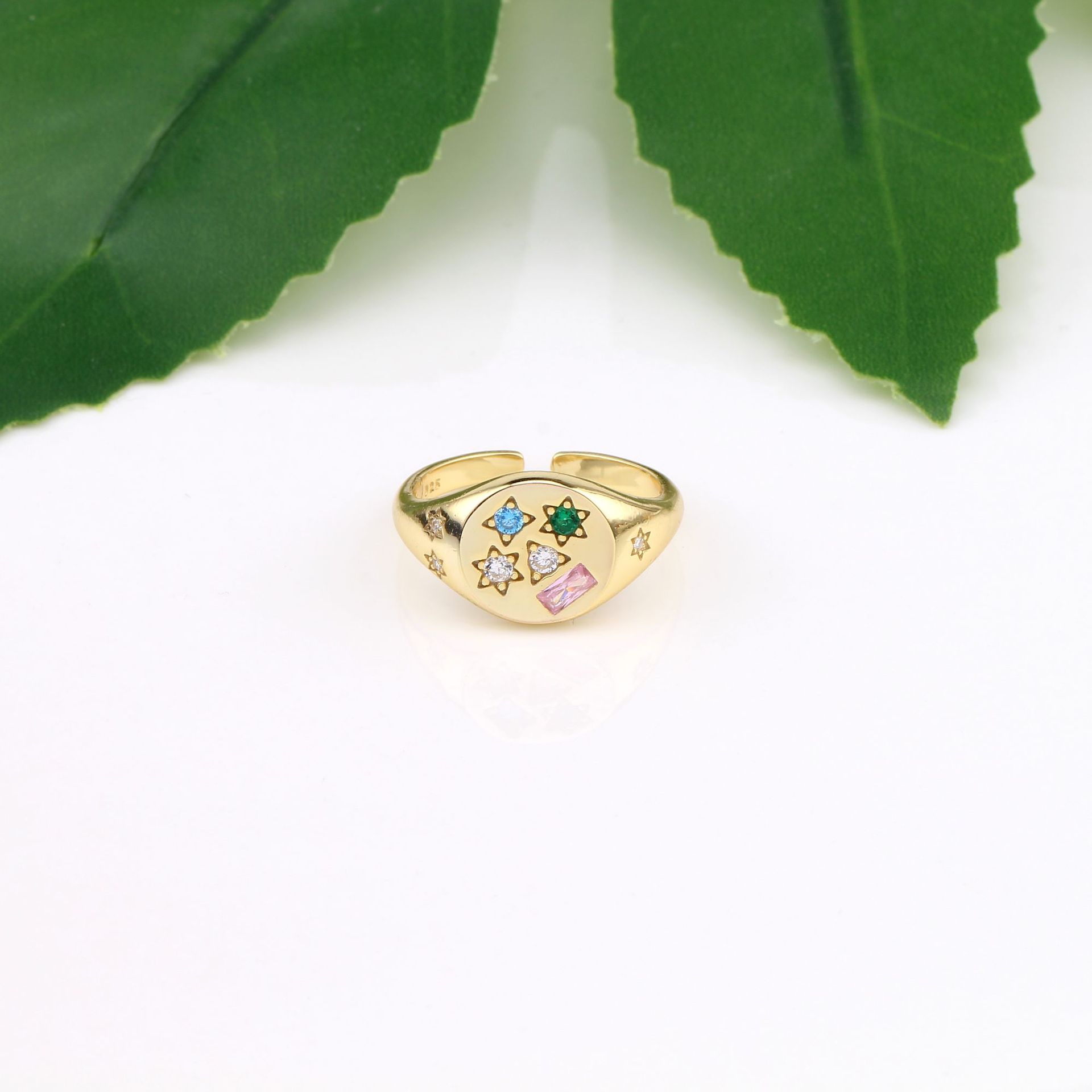 Sterling Silver Simple Style Classic Style Inlay Solid Color Zircon Rings display picture 8