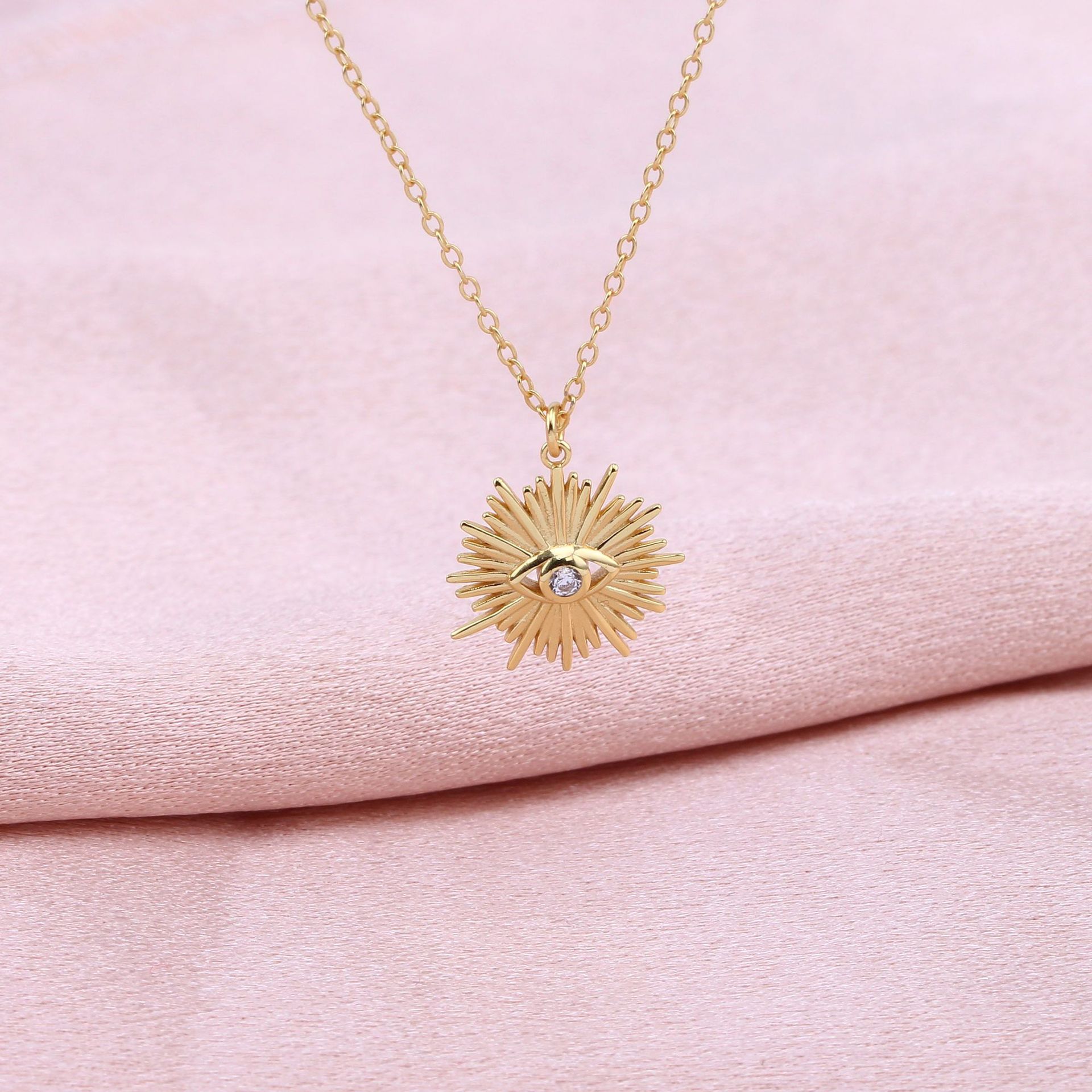 Vintage Style Ethnic Style Devil's Eye Solid Color Sterling Silver White Gold Plated Gold Plated Zircon Pendant Necklace In Bulk display picture 9