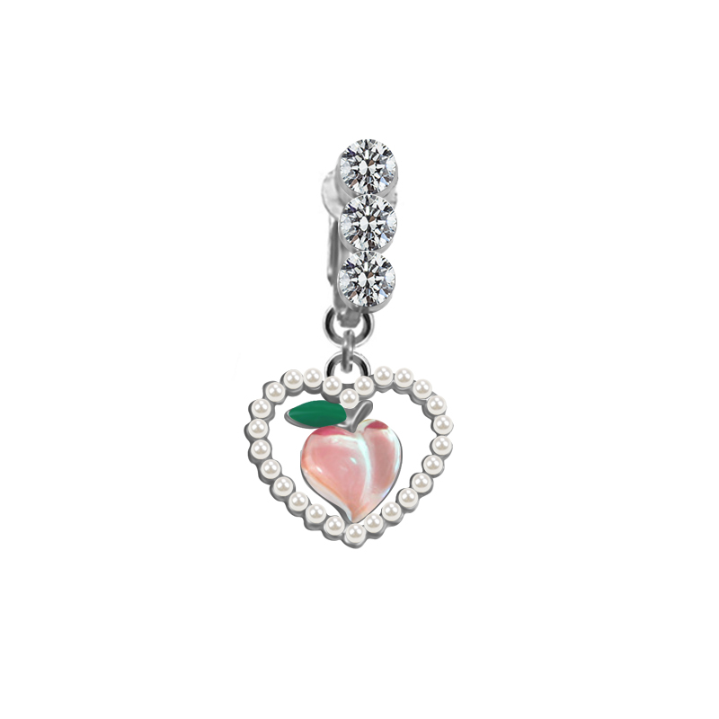 Casual Clouds Peach Plant Stainless Steel Copper White Gold Plated Rhinestones Belly Ring In Bulk display picture 9