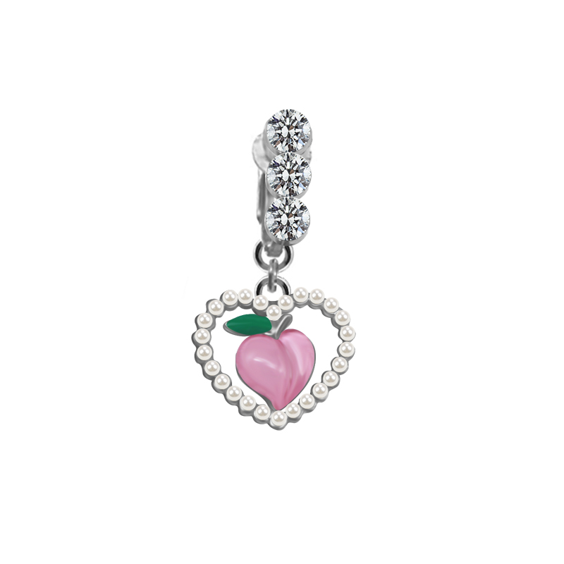 Casual Clouds Peach Plant Stainless Steel Copper White Gold Plated Rhinestones Belly Ring In Bulk display picture 10