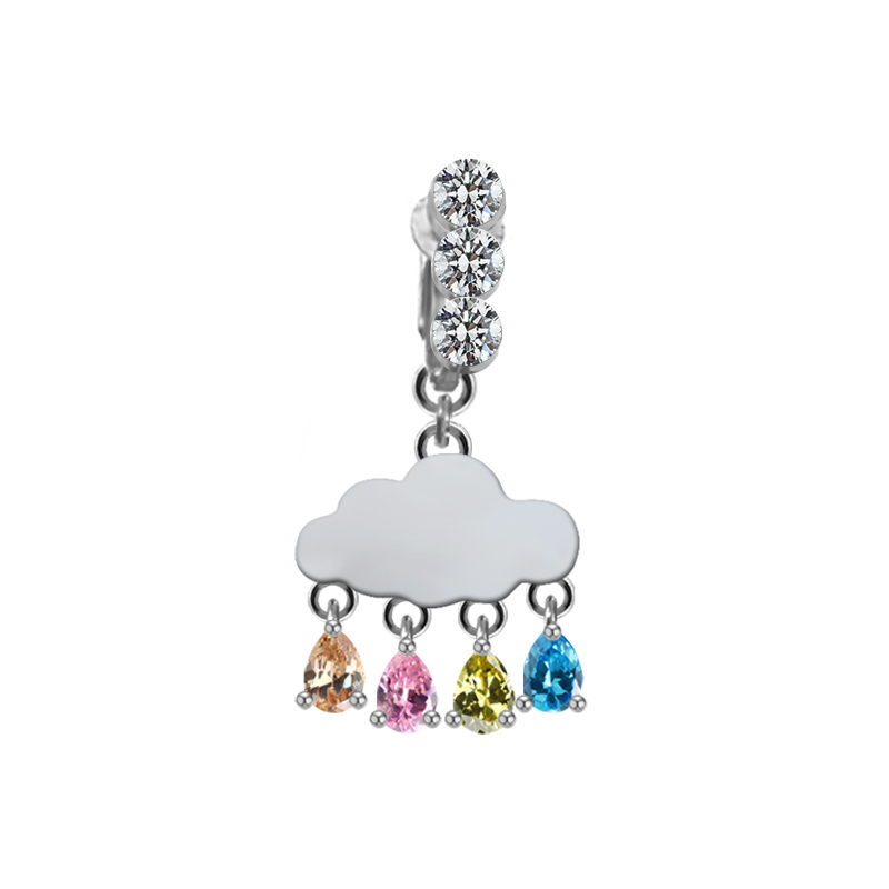 Casual Clouds Peach Plant Stainless Steel Copper White Gold Plated Rhinestones Belly Ring In Bulk display picture 19