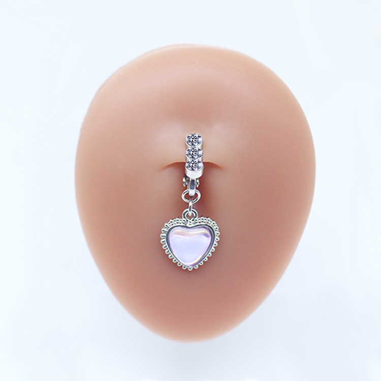 Casual Clouds Peach Plant Stainless Steel Copper White Gold Plated Rhinestones Belly Ring In Bulk display picture 28