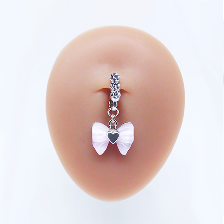 Casual Clouds Peach Plant Stainless Steel Copper White Gold Plated Rhinestones Belly Ring In Bulk display picture 22