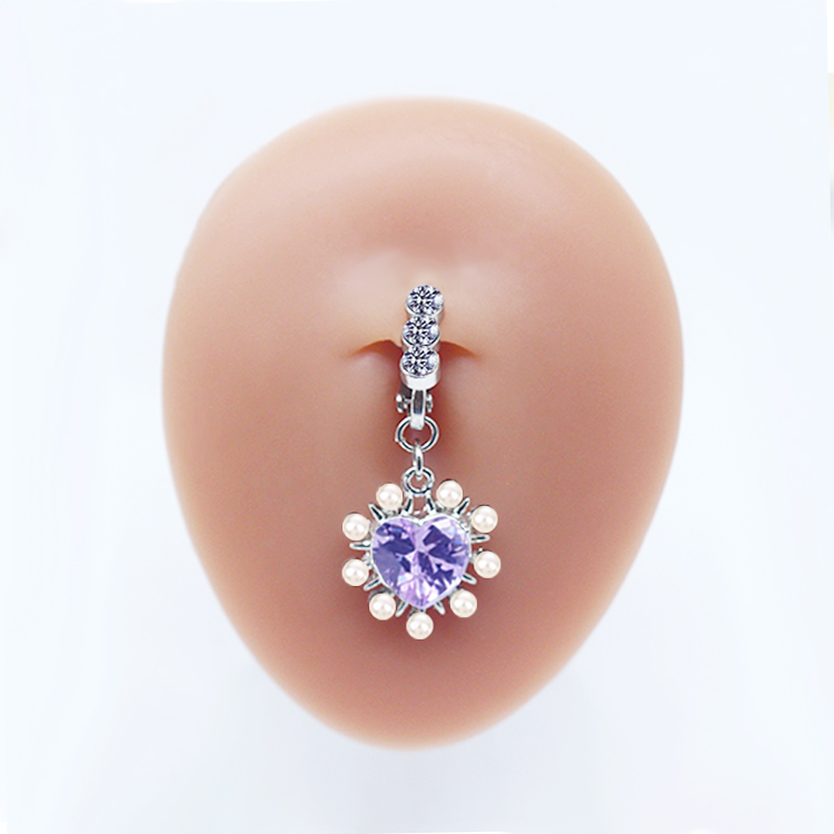 Casual Clouds Peach Plant Stainless Steel Copper White Gold Plated Rhinestones Belly Ring In Bulk display picture 23