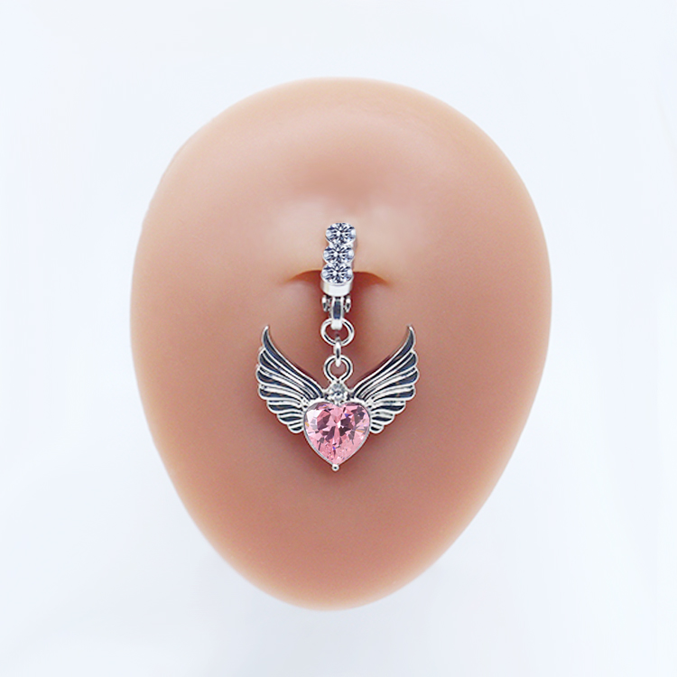 Casual Clouds Peach Plant Stainless Steel Copper White Gold Plated Rhinestones Belly Ring In Bulk display picture 21