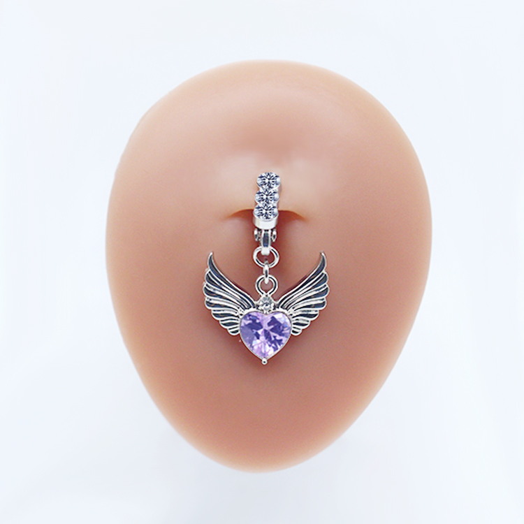 Casual Clouds Peach Plant Stainless Steel Copper White Gold Plated Rhinestones Belly Ring In Bulk display picture 26