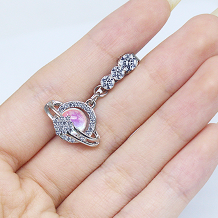 Casual Clouds Peach Plant Stainless Steel Copper White Gold Plated Rhinestones Belly Ring In Bulk display picture 47