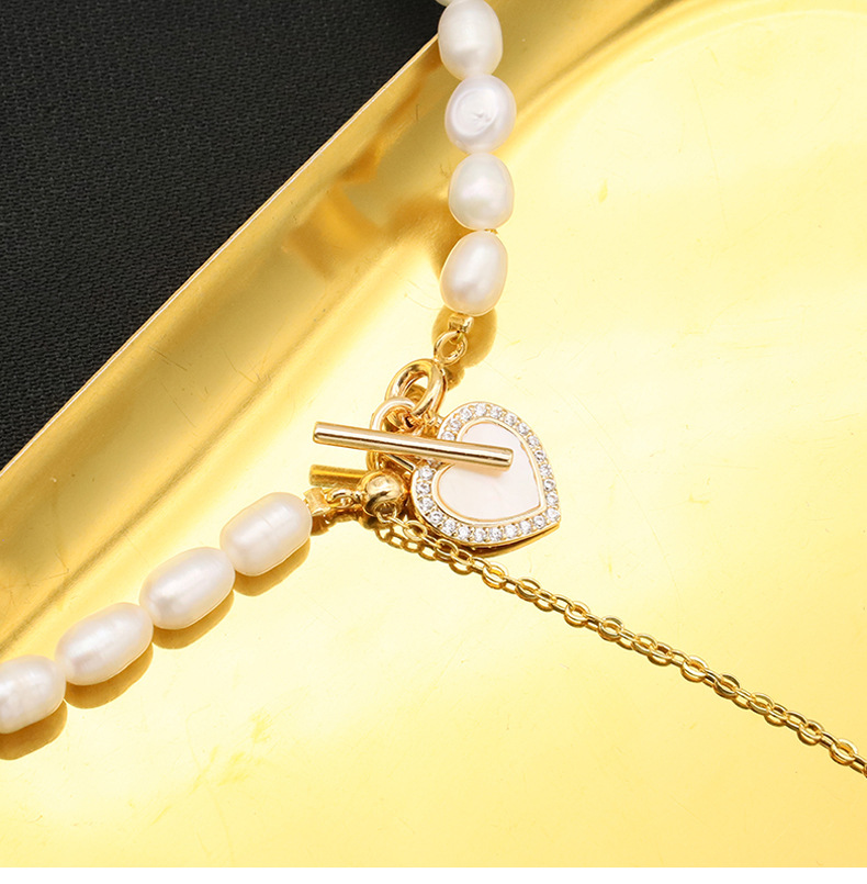 Vacation Simple Style Round Freshwater Pearl Copper Plating 18k Gold Plated Necklace display picture 3