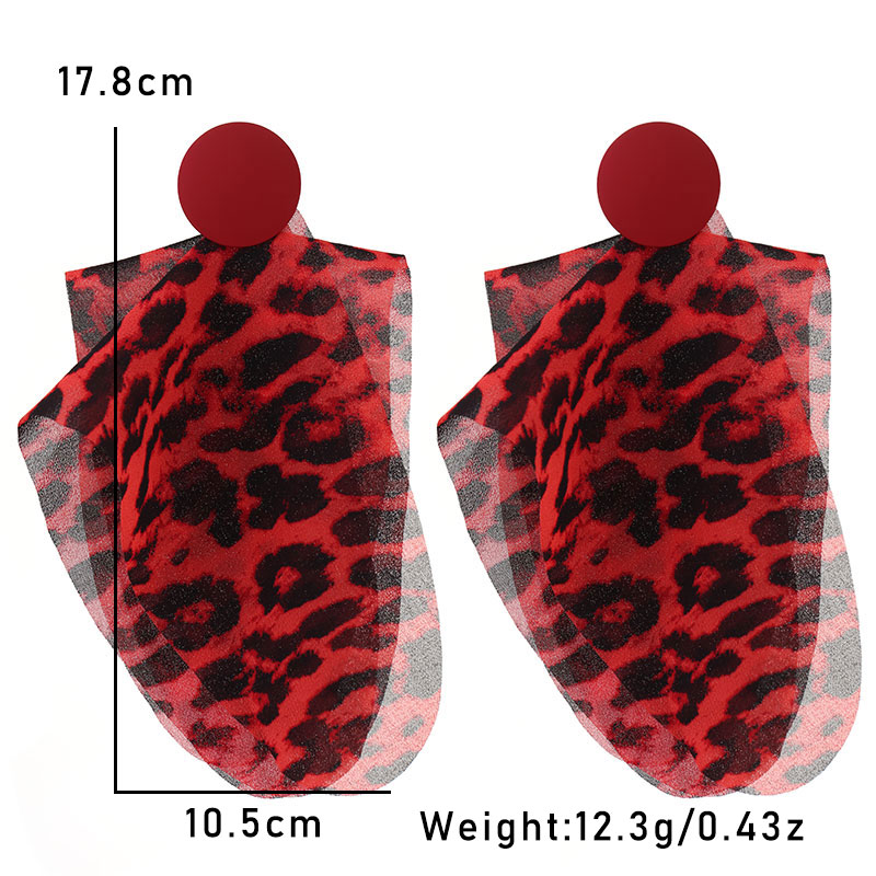 Wholesale Jewelry Classic Style Leopard Alloy Cloth Printing Drop Earrings display picture 9