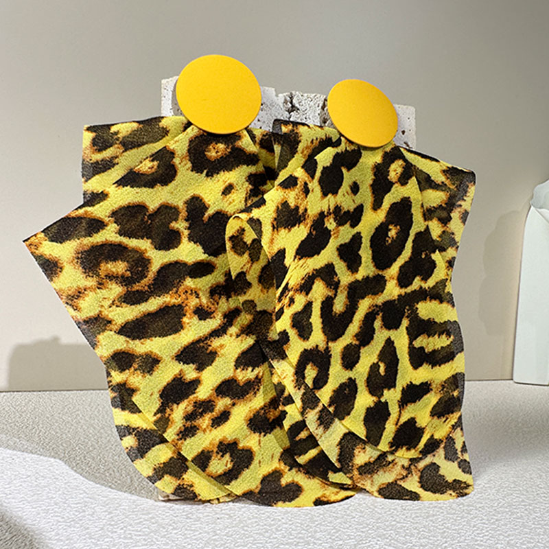 Wholesale Jewelry Classic Style Leopard Alloy Cloth Printing Drop Earrings display picture 13