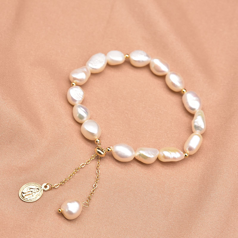 Original Design Geometric 18k Gold Plated Freshwater Pearl Wholesale Bracelets display picture 5