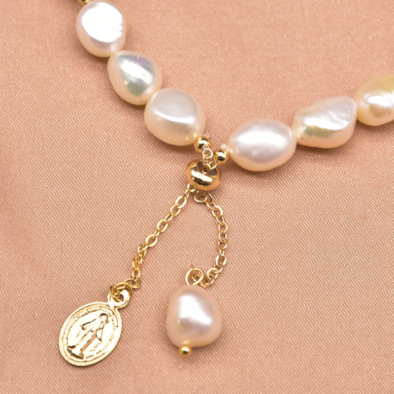 Original Design Geometric 18k Gold Plated Freshwater Pearl Wholesale Bracelets display picture 4