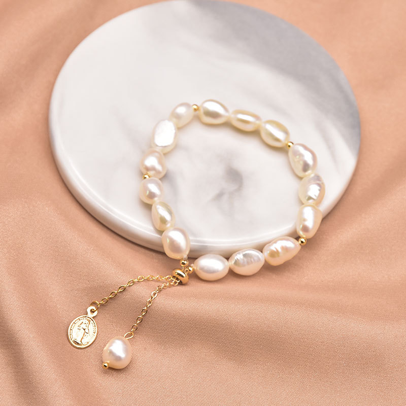 Original Design Geometric 18k Gold Plated Freshwater Pearl Wholesale Bracelets display picture 2