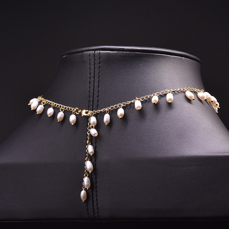 Simple Style Round Freshwater Pearl Copper Plating 18k Gold Plated Choker display picture 4
