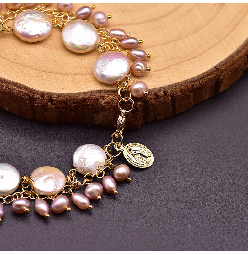 Retro Round Freshwater Pearl Beaded Plating 18k Gold Plated Bracelets display picture 2