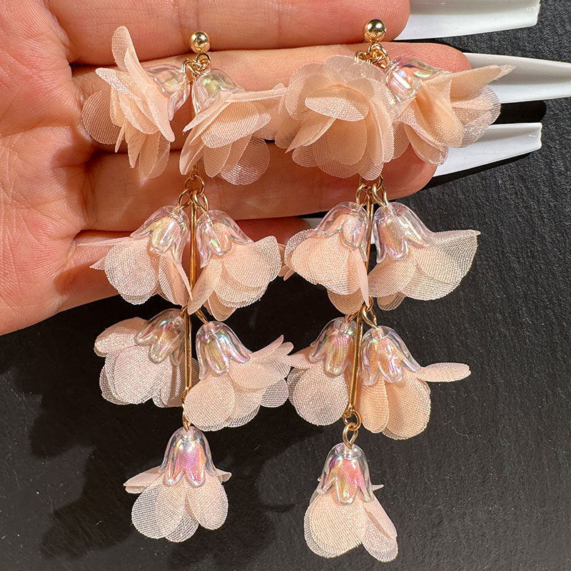 Wholesale Jewelry Commute Flower Arylic Cloth Printing Drop Earrings display picture 10