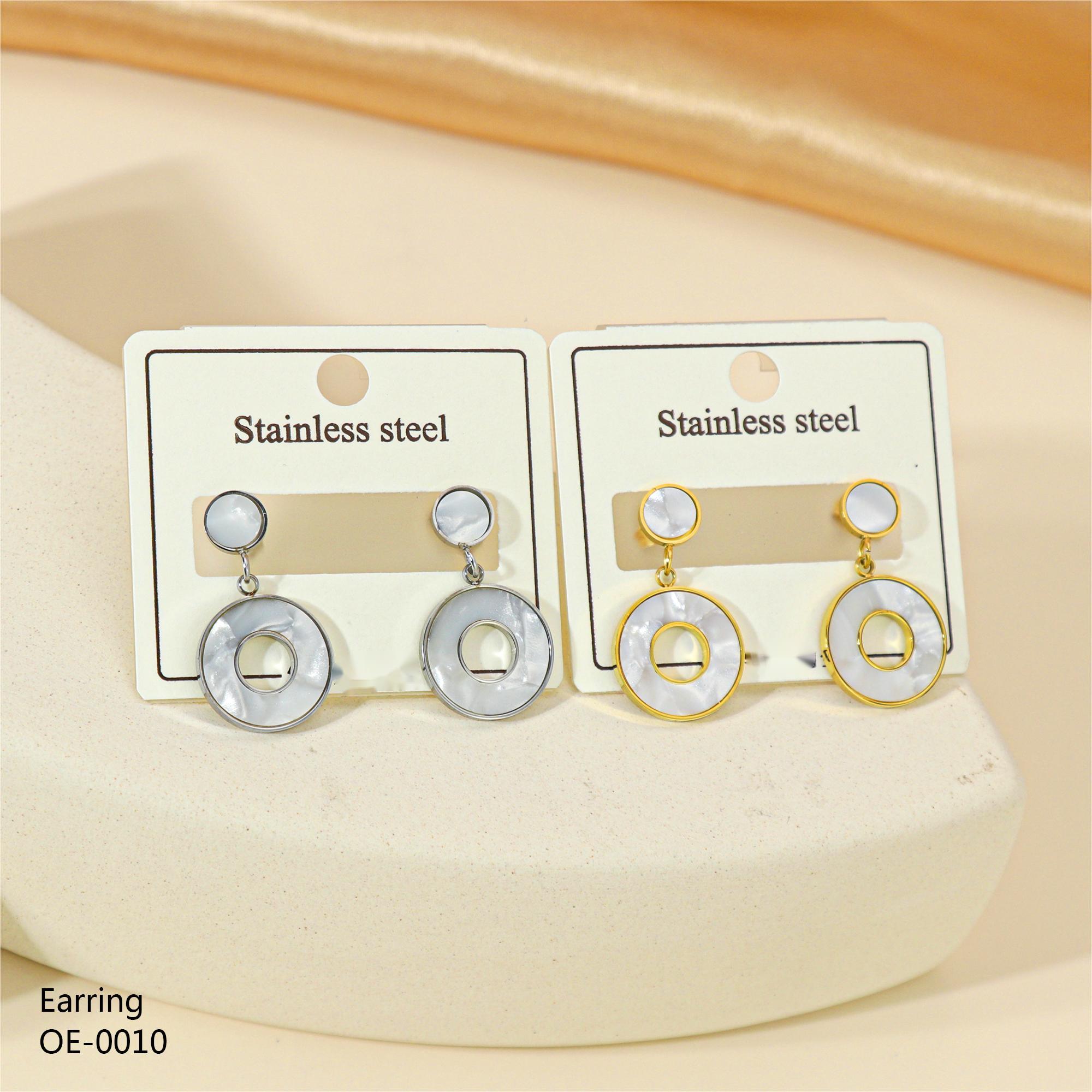 1 Pair Vintage Style Classic Style Roman Numeral Plating Inlay 304 Stainless Steel Rhinestones Shell 18K Gold Plated Drop Earrings display picture 3