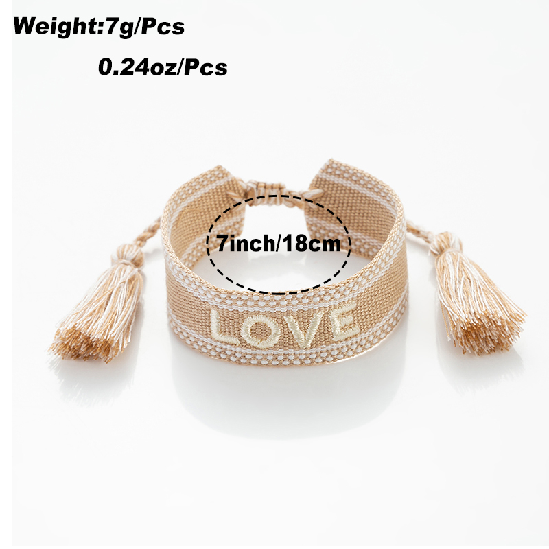 Simple Style Love Letter Polyester Knitting Women's Bracelets display picture 1