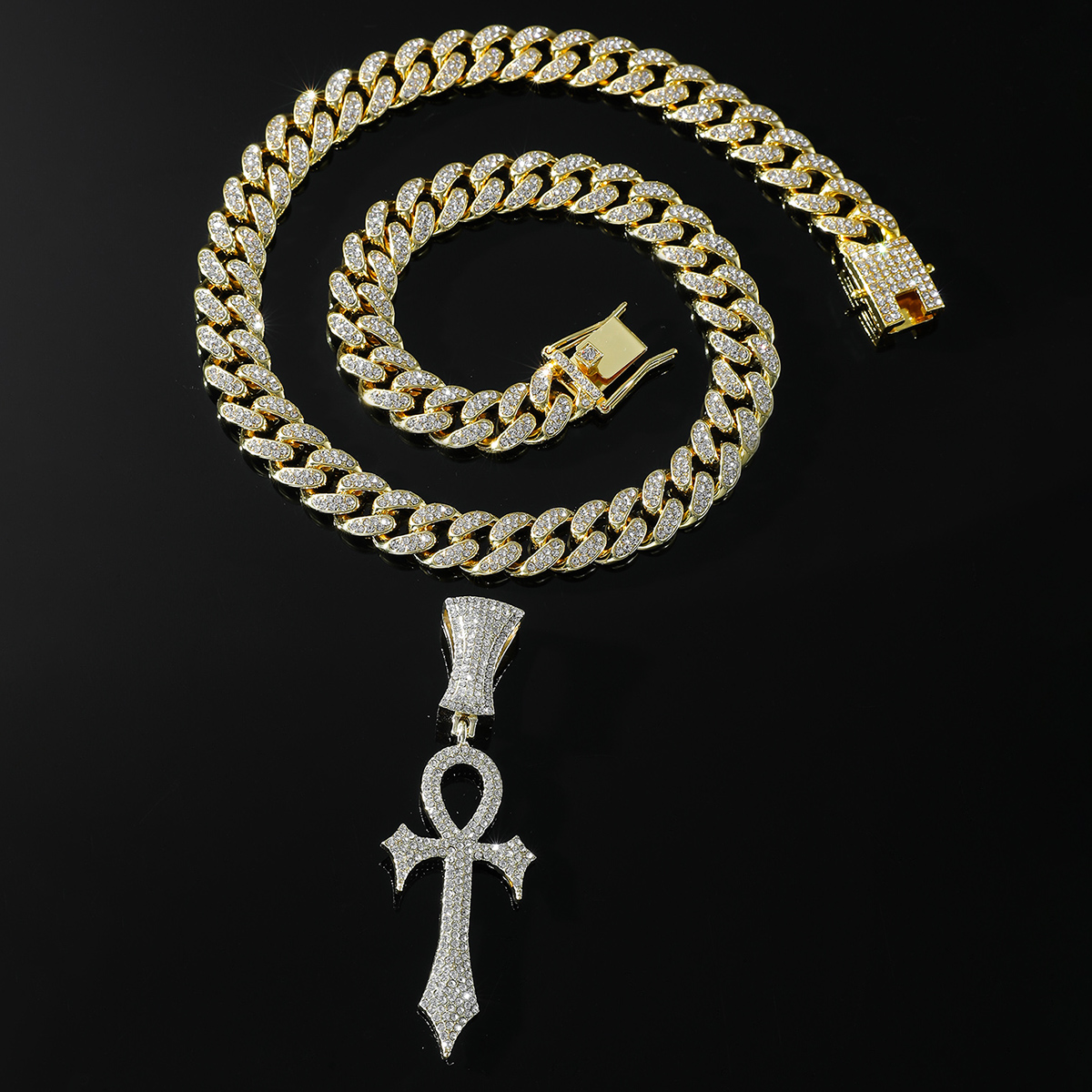Hip-hop Cross Alloy Inlay Rhinestones Men's Pendant Necklace Necklace Pendant display picture 5