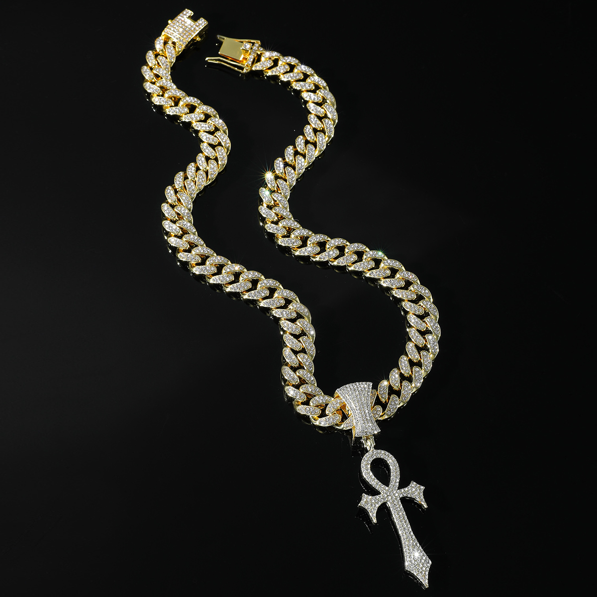 Hip-hop Cross Alloy Inlay Rhinestones Men's Pendant Necklace Necklace Pendant display picture 4