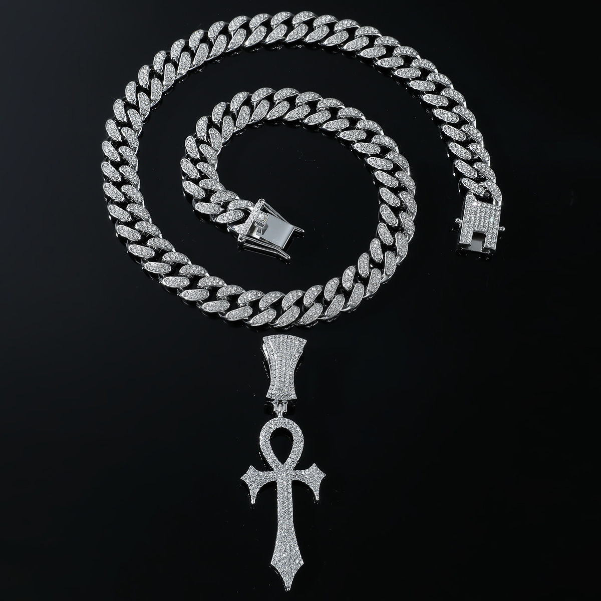 Hip-hop Cross Alloy Inlay Rhinestones Men's Pendant Necklace Necklace Pendant display picture 9
