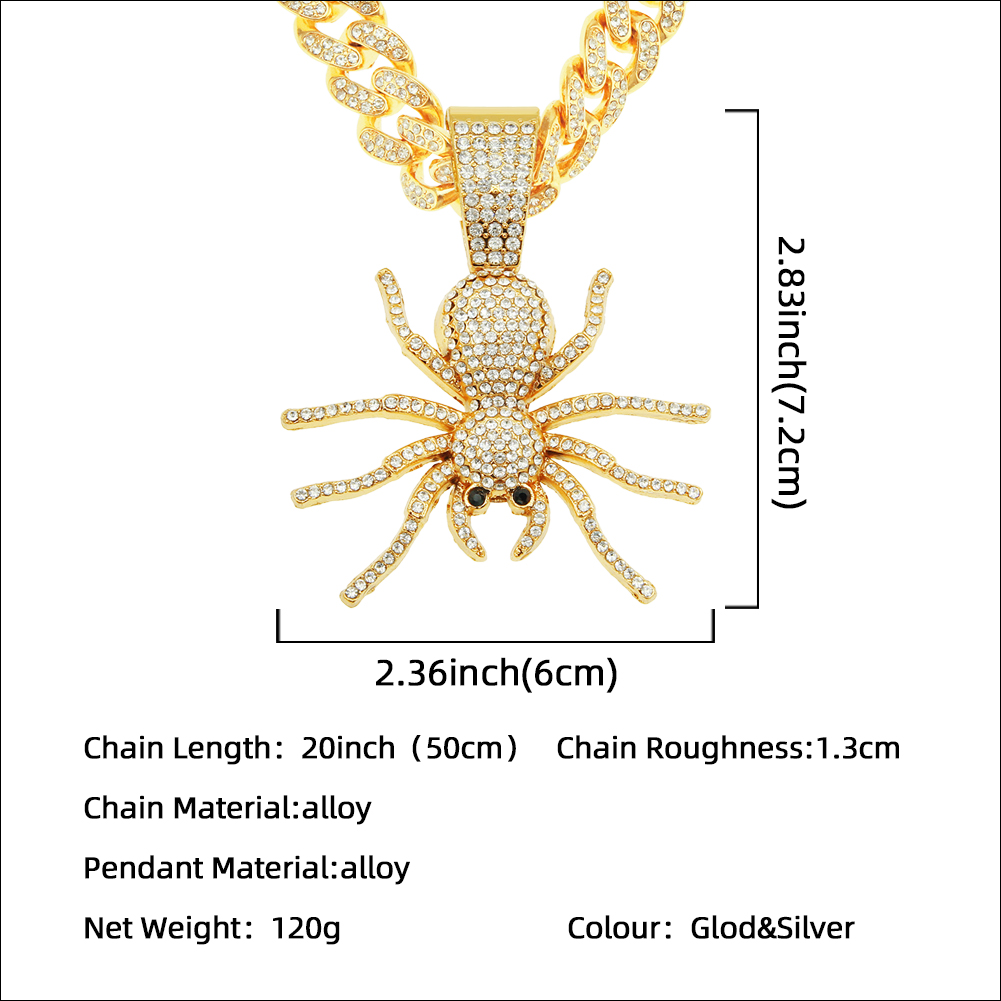 Hip-hop Exaggerated Spider Alloy Inlay Rhinestones Men's Pendant Necklace Necklace Pendant display picture 3