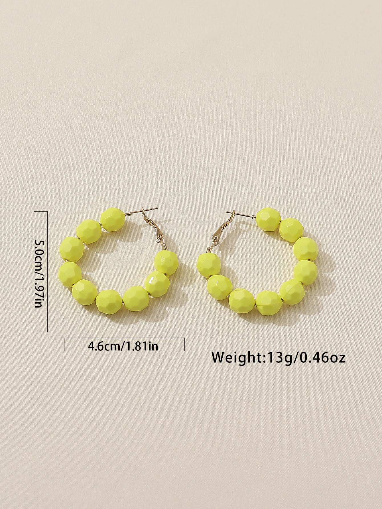 1 Pair Casual Vacation Sweet Round Beaded Arylic Hoop Earrings display picture 6