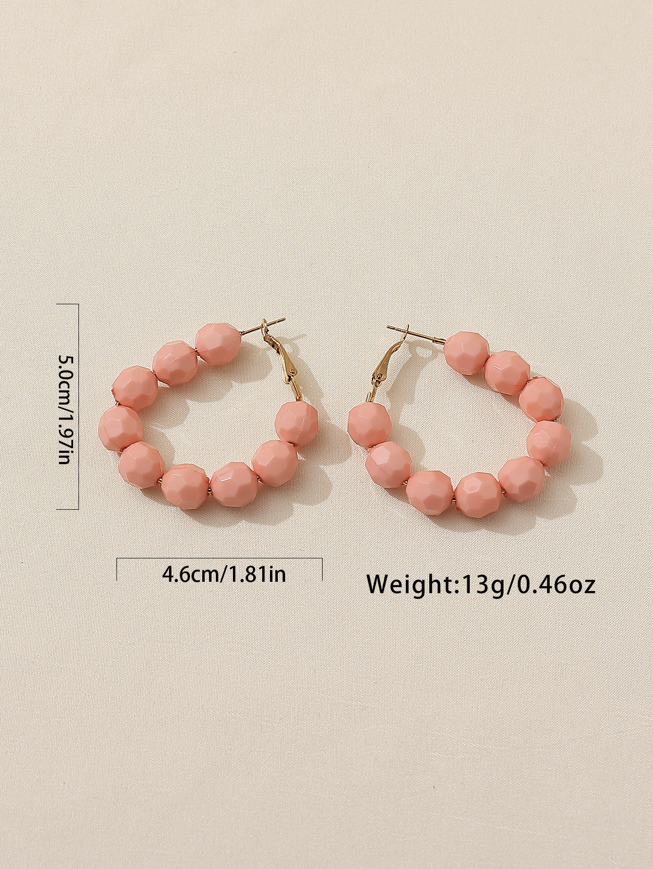 1 Pair Casual Vacation Sweet Round Beaded Arylic Hoop Earrings display picture 5