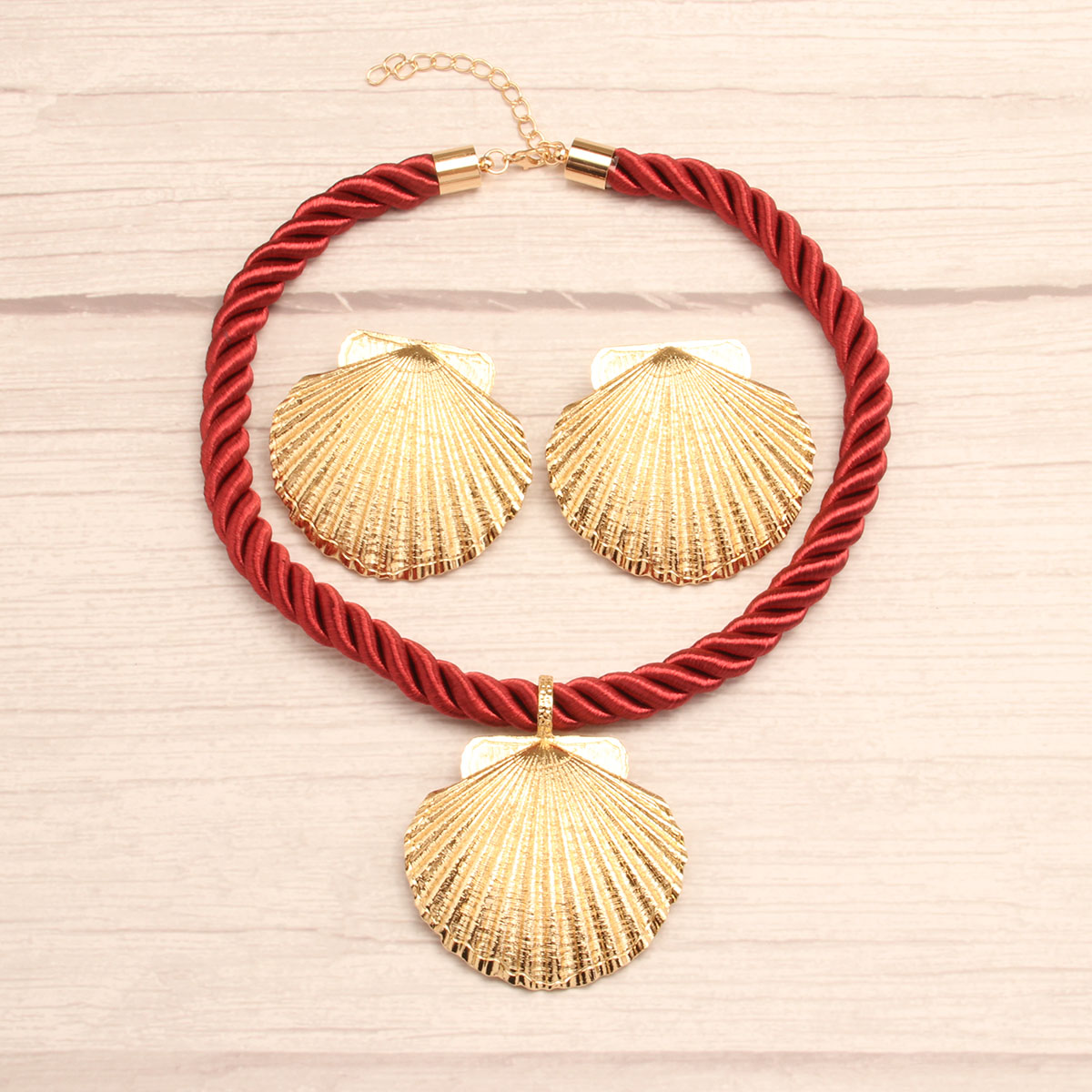 Vintage Style Exaggerated Simple Style Shell Synthetic Fibre Alloy Wholesale Jewelry Set display picture 4