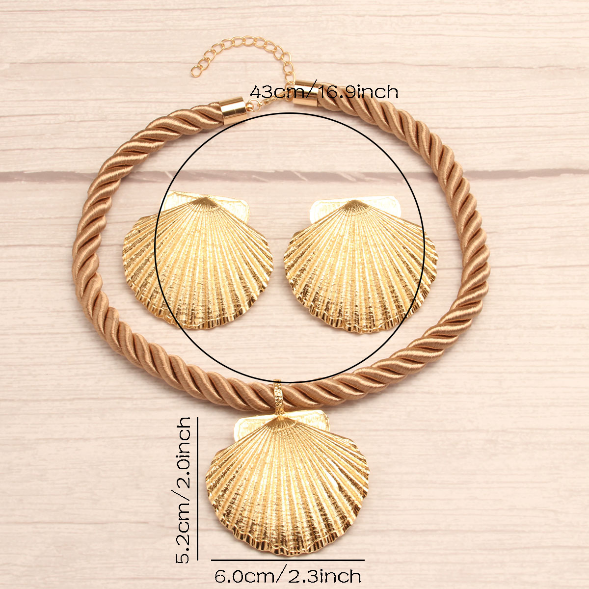 Vintage Style Exaggerated Simple Style Shell Synthetic Fibre Alloy Wholesale Jewelry Set display picture 12