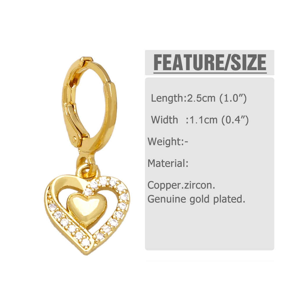 1 Pair Ig Style Simple Style Infinity Tree Heart Shape Plating Hollow Out Inlay Copper Zircon 18k Gold Plated Drop Earrings display picture 1