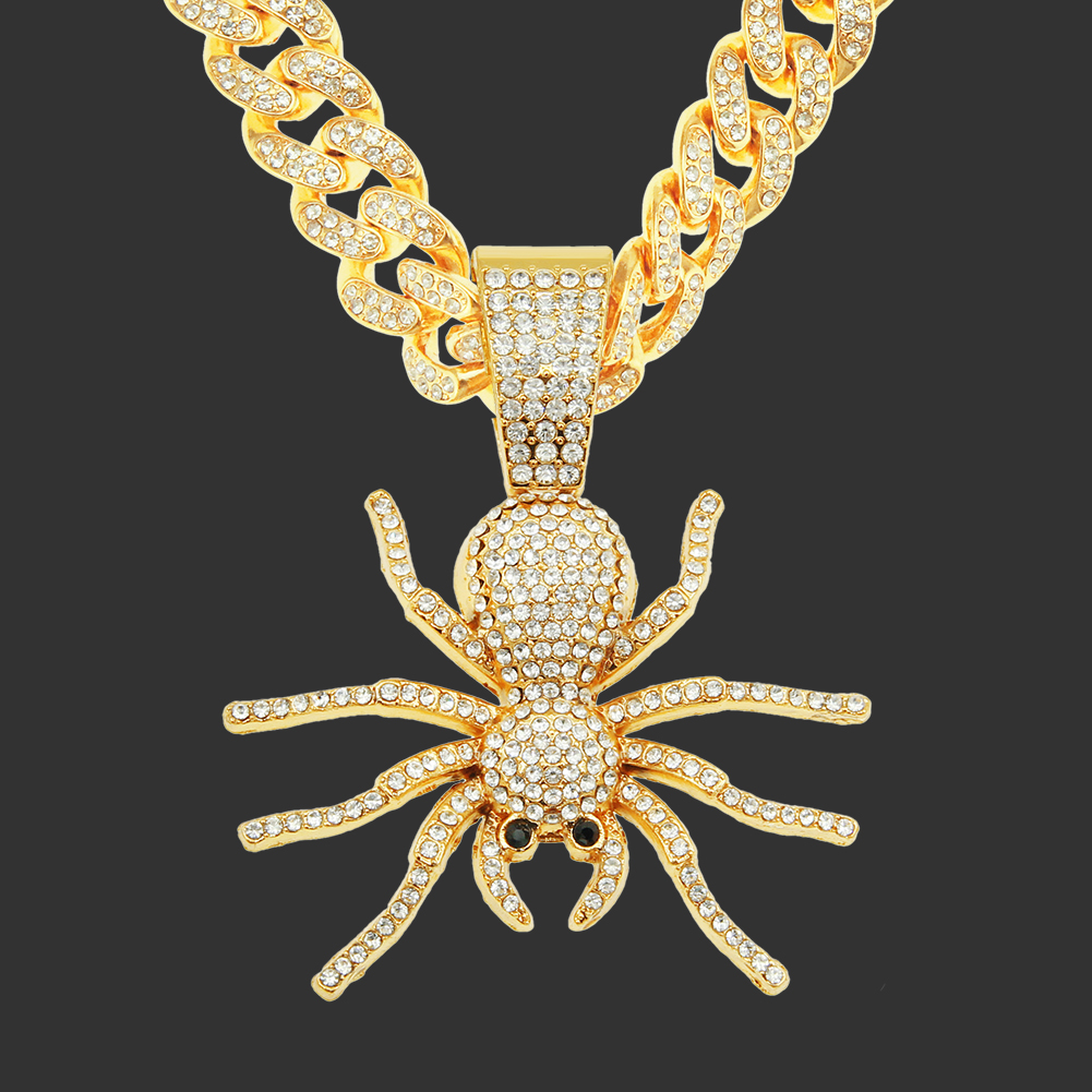 Hip Hop Exagerado Araña Aleación Embutido Diamantes De Imitación Hombres Collar Colgante Collar Colgante display picture 7