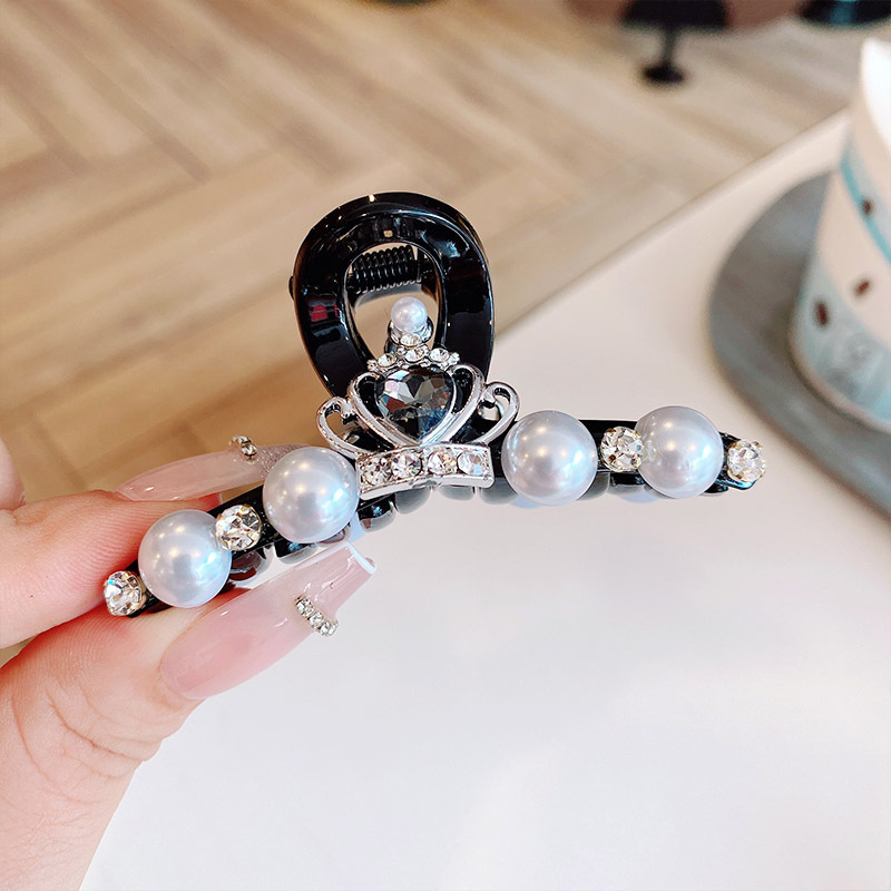 Einfacher Stil Krone Legierung Inlay Künstliche Perlen Strasssteine Haarklammer display picture 1