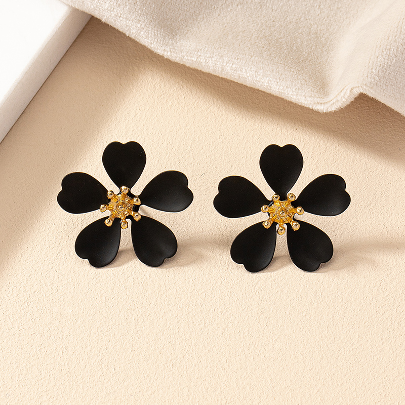 1 Pair Commute Flower Spray Paint Alloy Alloy Ear Studs display picture 11