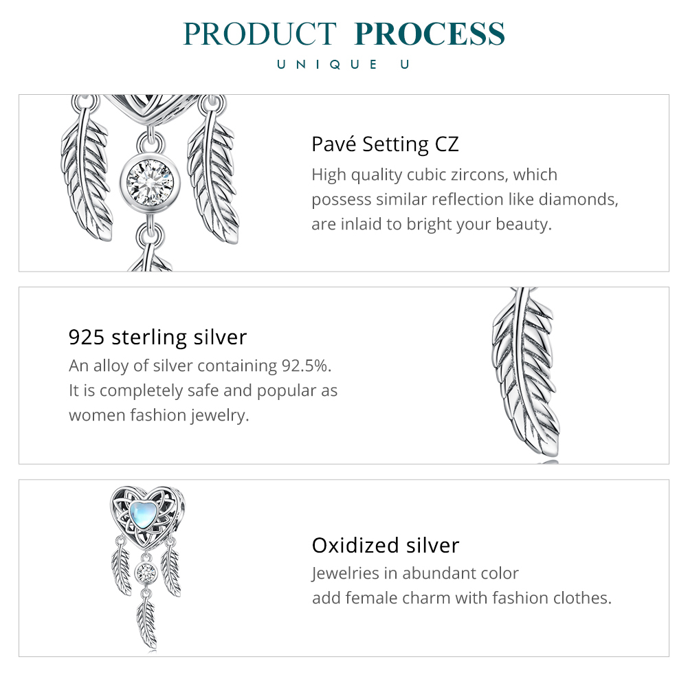Casual Dreamcatcher Sterling Silver Inlay Zircon Jewelry Accessories display picture 14