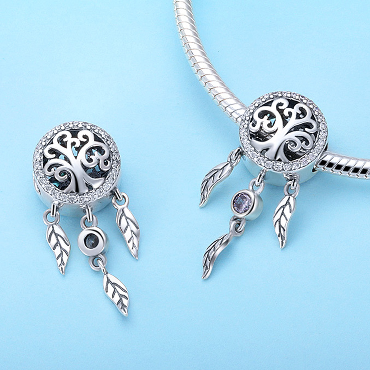 Casual Dreamcatcher Sterling Silver Inlay Zircon Jewelry Accessories display picture 19