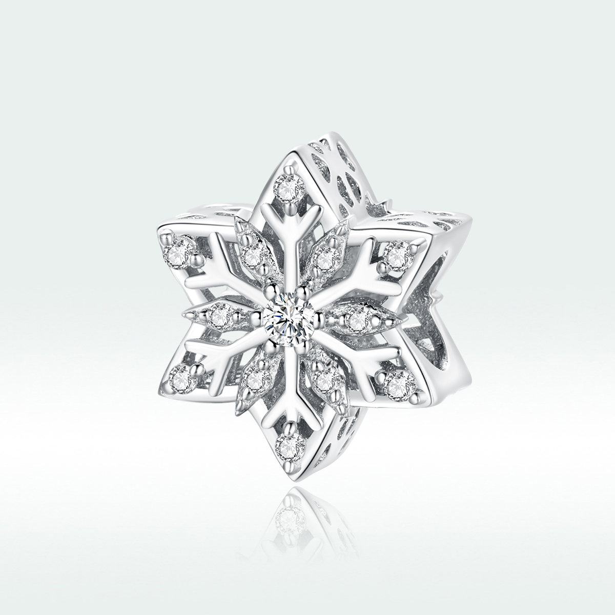 Casual Shiny Snowflake Sterling Silver Inlay Zircon Jewelry Accessories display picture 8