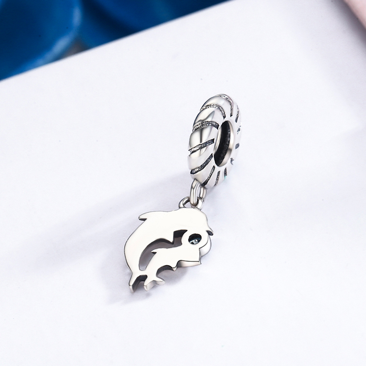 Casual Animal Dolphin Bear Sterling Silver Inlay Glass Zircon Jewelry Accessories display picture 26