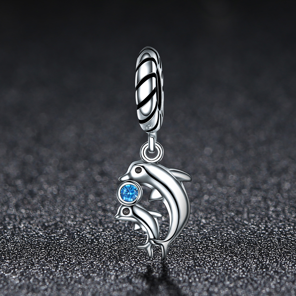 Casual Animal Dolphin Bear Sterling Silver Inlay Glass Zircon Jewelry Accessories display picture 25