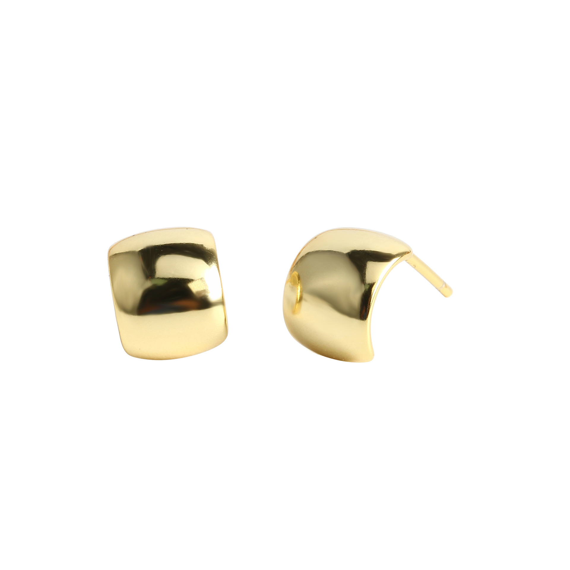 1 Paire Style Simple Forme En U Couleur Unie Placage Argent Sterling Boucles D'oreilles display picture 1