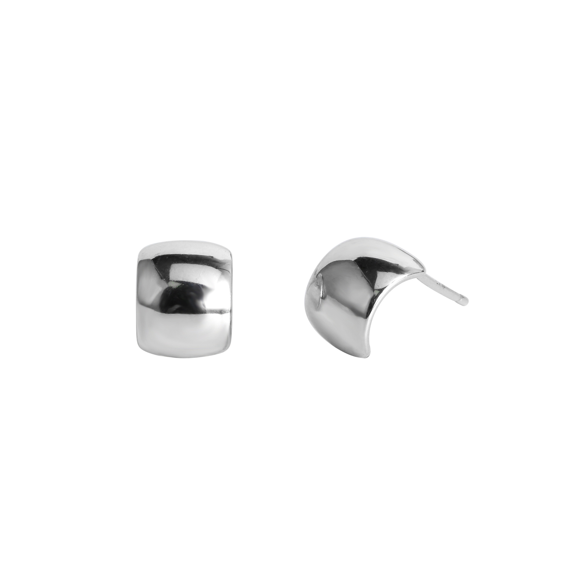 1 Paire Style Simple Forme En U Couleur Unie Placage Argent Sterling Boucles D'oreilles display picture 4