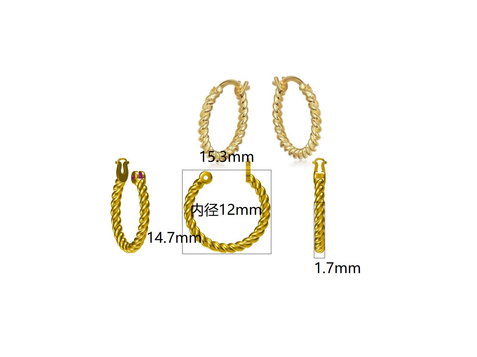 1 Paar Einfacher Stil Wellen Überzug Sterling Silber 18 Karat Vergoldet Ohrringe display picture 5