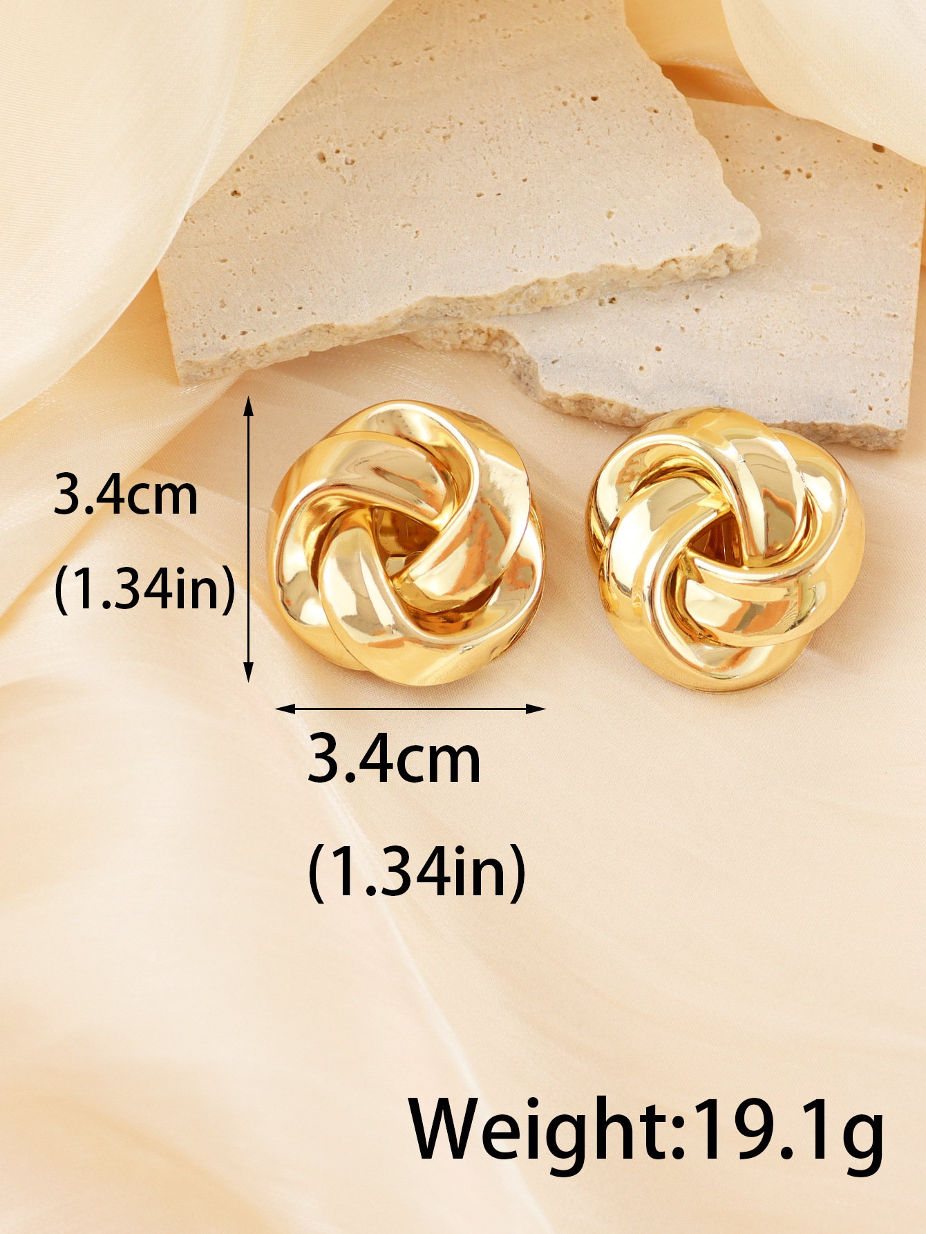 1 Pair Simple Style Knot Plating Metal Ear Studs display picture 2