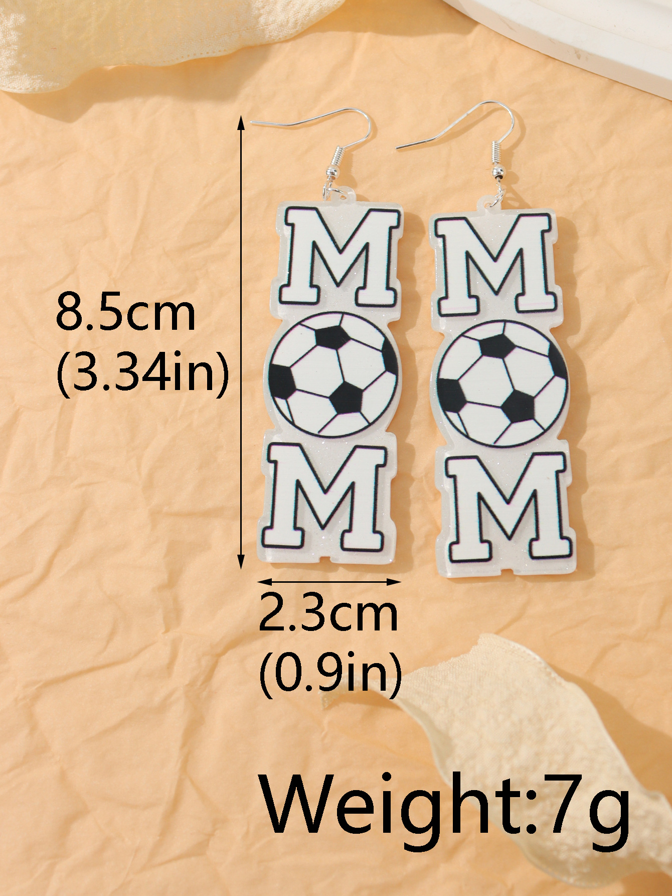 1 Pair Casual Simple Style Letter Football Iron Drop Earrings display picture 2