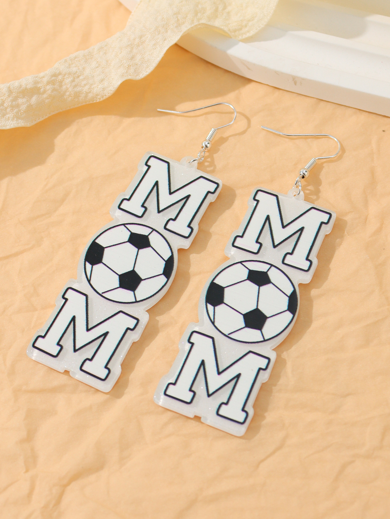 1 Pair Casual Simple Style Letter Football Iron Drop Earrings display picture 5