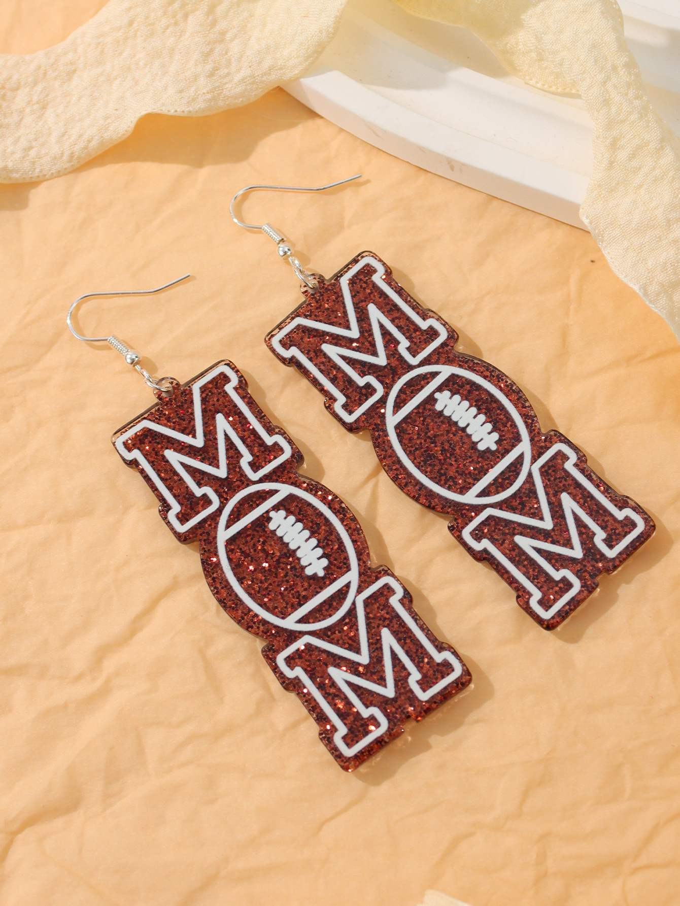 1 Pair Casual Simple Style Letter Football Iron Drop Earrings display picture 7