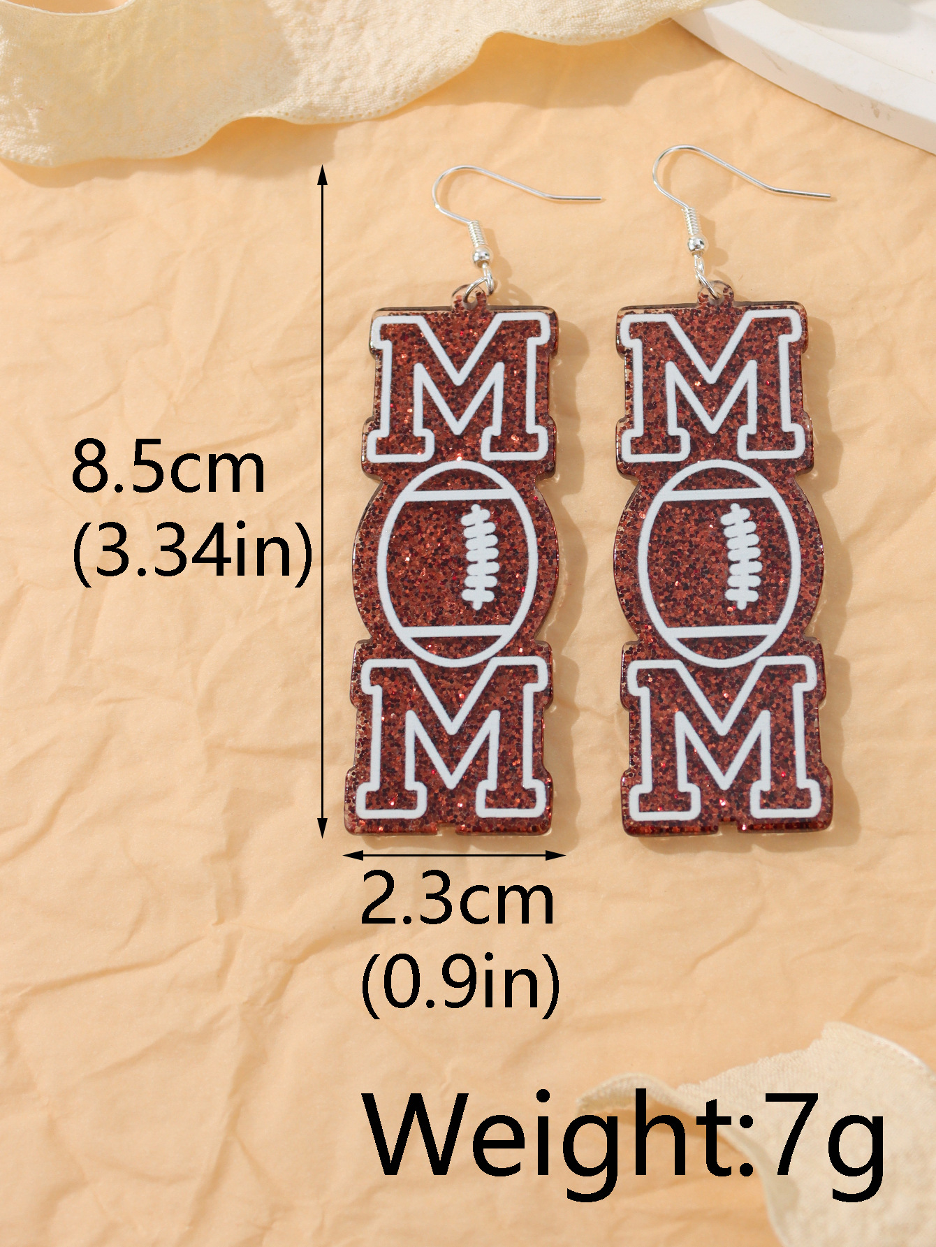 1 Pair Casual Simple Style Letter Football Iron Drop Earrings display picture 8